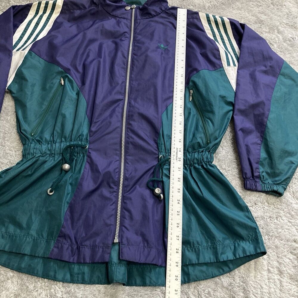 Adidas Vintage 1991 Women's Bomber Jacket Size Large Rare Purple & Green - Picture 4 of 7